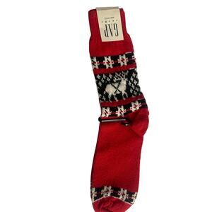Vintage GAP Wool Blend Socks NOS Made USA Nordic Reindeer Fair Isle Men 10-13